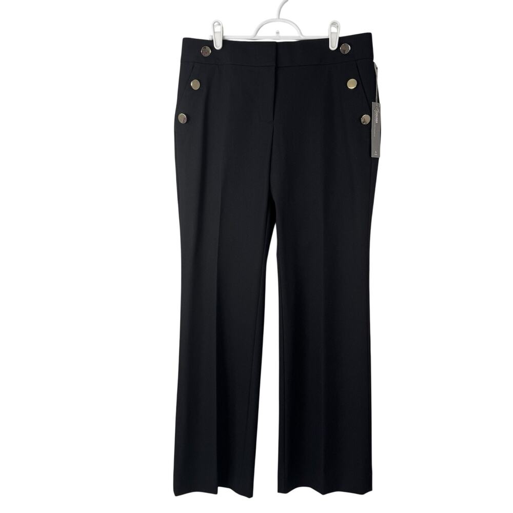 LOFT Marisa Trouser Pants Womens Size 6 Petite Gold Button Sailor Front Straight